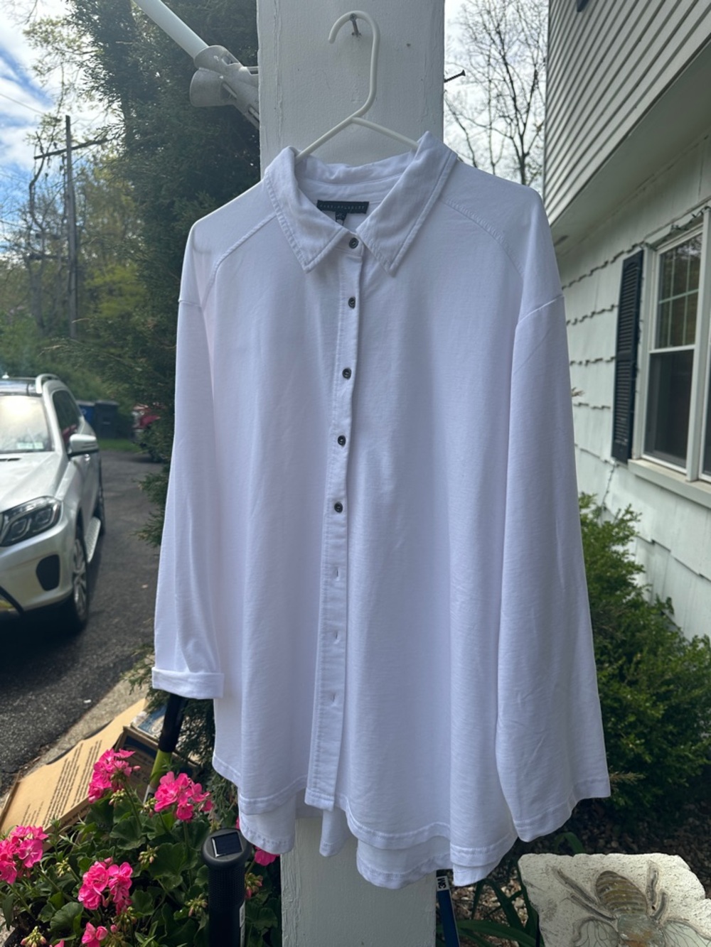 Jane and Delancey White Button-Front Long Sleeve Shirt